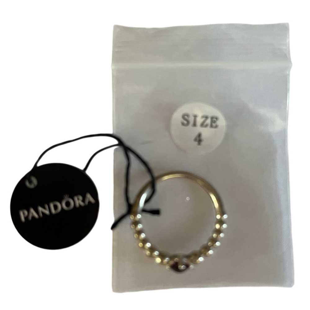 Hostess Pock 💥☄️🥳 Pandora Silver Red Beaded Ring - Picture 8 of 10